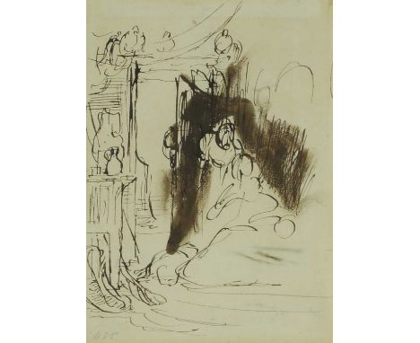 Sir David Wilkie RA (1785-1841) SKETCH FOR 'PEEP O'DAY BOY'S CABIN IN THE WEST OF IRELAND' (TATE BRITAIN) Pen, brush and brow