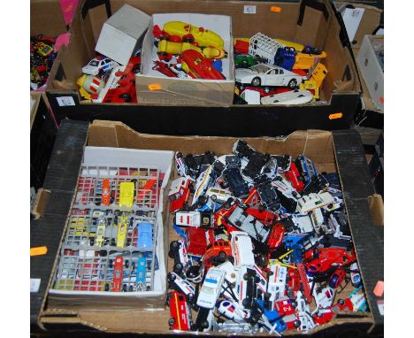 Two boxes of modern issue diecast including Corgi Juniors and various other modern issue diecast