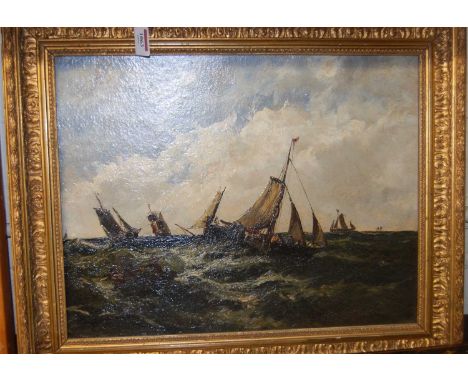Early 20th century school - Seascape, oil on artists board, 38 x 48cm