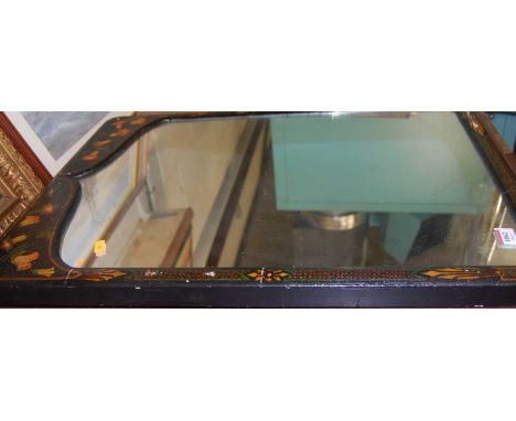 A Victorian easel mirror, being later black painted frame in the Chinoiserie style, 70 x 50cm