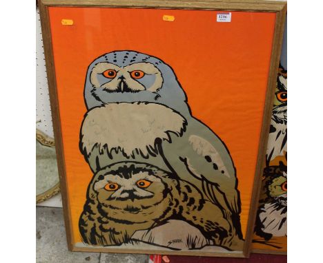 Reg Snook - Owls, lithograph, signed and dated in pencil lower right 4/20, 75.5 x 50cm