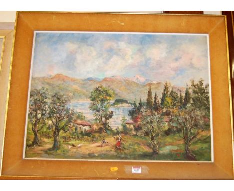 R. de Masali - Extensive landscape, oil on canvas, signed and dated '60 lower right, 49 x 67cm