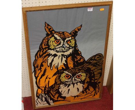 Reg Snook - Owls, lithograph, signed and dated '71 lower left in pencil, numbered 18/18, 75.5 x 50cm