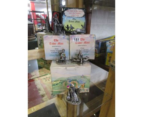 5 boxed J. R. R. Tolkien figures by Tudor Mint - The Hobbit / Lord of the Rings