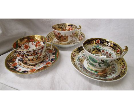 3 decorative Spode cups &amp; saucers
