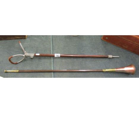 Shooting stick and hunting horn
