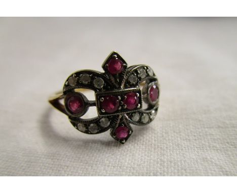 Gold ruby &amp; diamond set ring