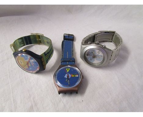 3 Swatch gents watches including chronometer with new battery
