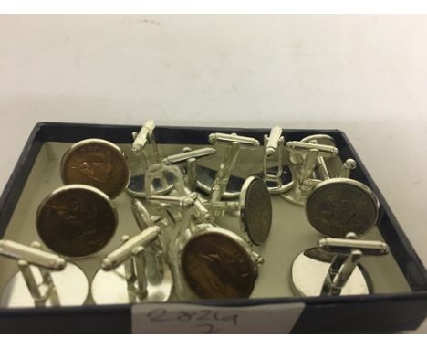A quantity of coin set cufflinks