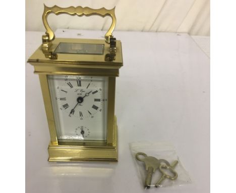 A brass carriage clock