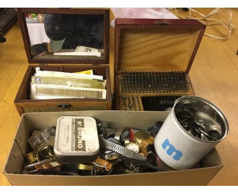 A quantity of watchmaker's tools, spares and watches