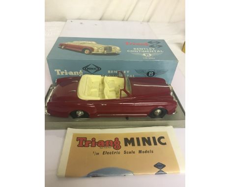 A boxed Tri-Ang Minic Bentley Continental : 1/20 scale (VG)