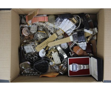 A box of approximately 35 vintage watches including Dolce and Gabbana, Accurist etc.