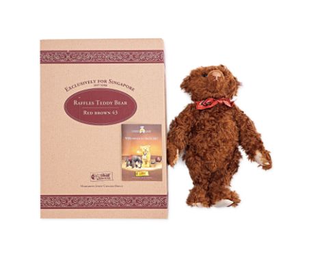 A STEIFF LIMITED EDITION RED BROWN 43 RAFFLES TEDDY BEAR
Raffles Teddy Bear, Red Brown 43, Exclusively for Singapore 1997, li