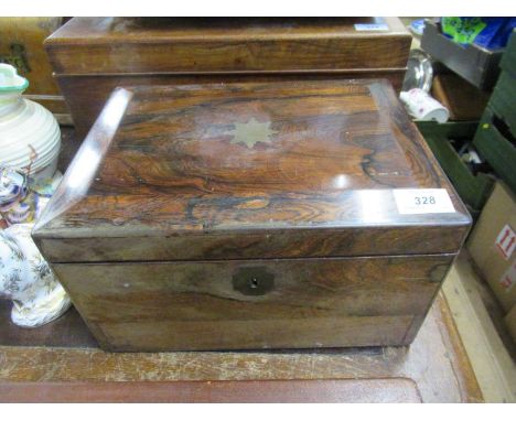 A 19th century rosewood double tea caddy&nbsp;