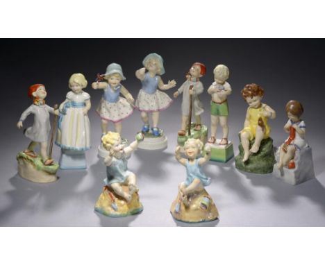 TEN ROYAL WORCESTER FIGURES FROM THE DAYS OF THE WEEK SERIES, MODELLED BY F G DOUGHTY, 1949-60S  including the scarce Sunday 