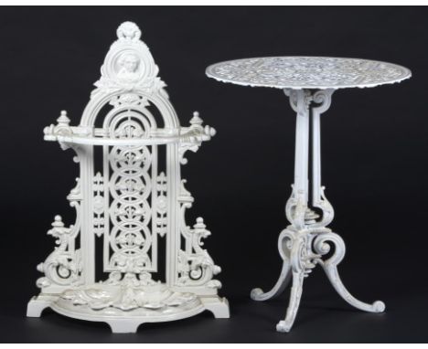 A VICTORIAN CAST IRON TRIPOD TABLE BY THE COALBROOKDALE CO, LATE 19TH C  72cm h, 58cm diam, marked C.B.DALE Co,  indistinct N