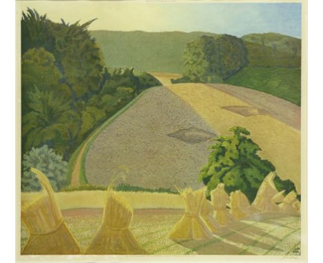 †JOHN NORTHCOTE NASH, RA (1893-1977) THE CORNFIELD  lithograph in colour, published by W Stacey London inscribed 'Printed in 