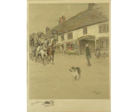 CECIL CHARLES WINDSOR ALDIN, RBA (1870-1935) THE ANGEL INN WOOLHAMPTON lithograph, published by Eyre & Spottiswoode Ltd, sign
