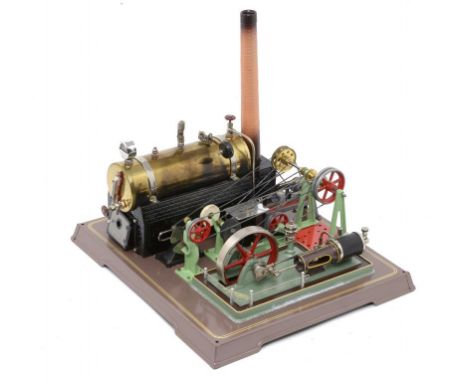 A FLEISCHMANN SPIRIT FUELED STEAM PLANT, MODEL 130/2  with several Mamod accessories, boxed and a Wilesco Steam Tractor, Mode