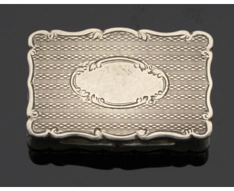 A VICTORIAN SILVER SNUFF BOX  engine turned, 4.4cm w, by George Unite & Sons, Birmingham 1873, 1oz 4dwts++In good condition, 