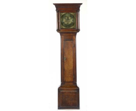 A GEORGE II OAK THIRTY HOUR LONGCASE CLOCK JOHN WYLD NOTTINGHAM  the brass dial with matted centre, date sector and signature