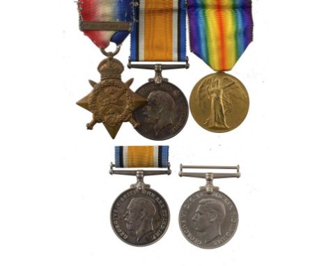 WORLD WAR ONE GROUP OF THREE  1914 Star and clasp, British War Medal and Victory Medal 4380 PTE R H CLIFFORD 2/NOTTS & DERBY 