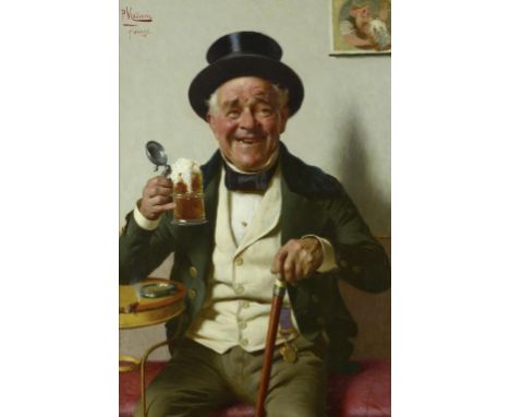 POMPEO MASSANI (1850-1920) GOOD CHEER signed and inscribed Ferenze, oil on canvas, 59 x 39cmProvenance: with Thomas Turner, N
