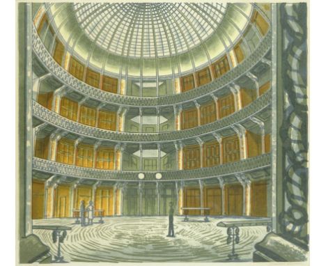 †EDWARD BAWDEN, RA (1902-1989) THE COAL EXCHANGE  lithograph, signed by the artist in pencil and numbered 25/100, 42.5 x 47cm