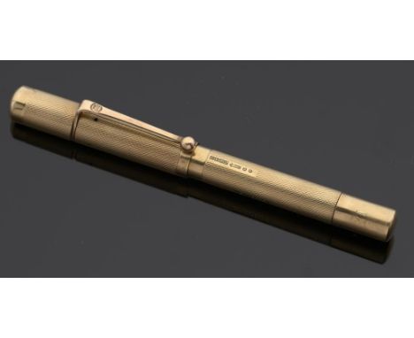DE LA RUE.  A 9CT GOLD ONOTO PEN gold nib marked DE LA RUE ONOTO 14CT LONDON 3, London 1930, cased++Pen in good condition, en