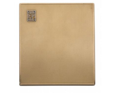 A 9CT GOLD CIGARETTE CASE  engine turned, 9cm, by Asprey & Co Ltd, London 1925, 143g++Good condition