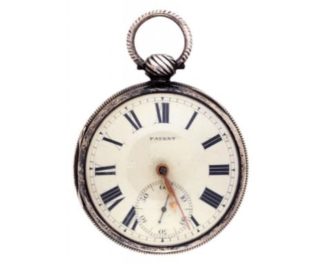 A SILVER FUSEE LEVER WATCH HAM SKINNER STREET, LONDON No 37675, the enamel dial inscribed PATENT, the movement with gold hand