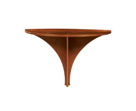 EDWARD BARNSLEY (1900-1987) HANGING CONSOLE TABLE, CIRCA 1981 walnut, with sycamore inlay, stamped BARNSLEY(90.5cm (35 1/2in)