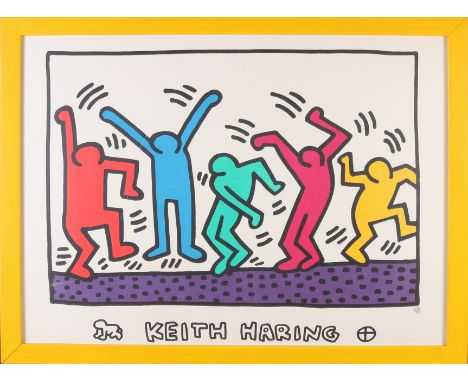 Keith Haring.&nbsp;American School.&nbsp;With approval stamp KH estate.&nbsp;Dancing figures.&nbsp;Lithograph on paper.&nbsp;