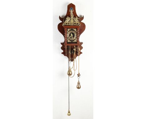 Large antique Zaandam clock with alarm.&nbsp;walnut.&nbsp;Circa 1880. Size: 74 cm.&nbsp;In good condition.