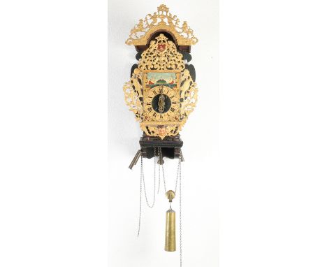 18th century Dutch Frisian chair clock with alarm.&nbsp;Dimensions: 89 cm.&nbsp;In fair/good condition.