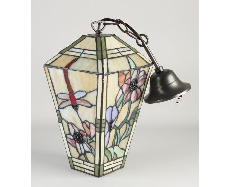 Tiffany style glass hall lamp with dragonflies.&nbsp;Second half of the 20th century.&nbsp;Dimensions: 35 cm.&nbsp;In good co