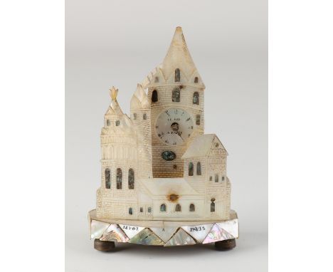 19th century French mother of pearl mini Hinterzappler.&nbsp;Leroi a Paris.&nbsp;Pendulum + one hand is missing.&nbsp;Otherwi