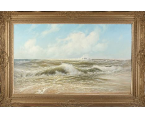A. Gignac.&nbsp;1866 - 1956. Seascape.&nbsp;Oil on linen.&nbsp;Dimensions: H 60 x W 100 cm.&nbsp;In good condition.