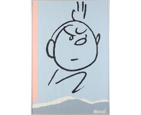 Hergé.&nbsp;1907 - 1983. Poster/lithograph Tintin.&nbsp;On paper.&nbsp;Dimensions: H 82 x W 55 cm.&nbsp;In good condition.