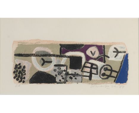 Corneille.&nbsp;1922 - 2010. No.&nbsp;51/87.&nbsp;Abstract composition.&nbsp;Title: Eleven.&nbsp;Lithograph on paper.&nbsp;Di