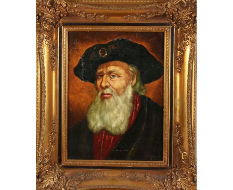 Th.&nbsp;Selhorst.&nbsp;Portrait wise lord.&nbsp;Oil on linen.&nbsp;Dimensions: H 40 x W 30 cm.&nbsp;In reasonable condition.