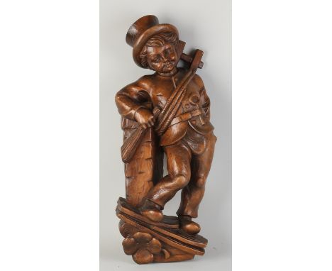 South German wood-carved wall relief.&nbsp;chimney sweep.&nbsp;First half 20th century.&nbsp;Dimensions: 60 cm.&nbsp;In good 