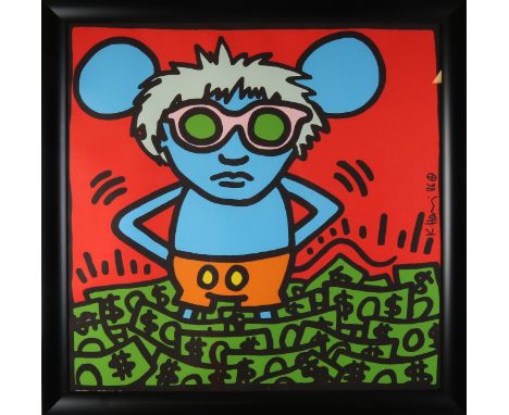 Keith Haring.&nbsp;Andy Mouse 1986. Lithograph on paper.&nbsp;Dimensions:&nbsp;H 90 x W 90 cm.&nbsp;In good condition.&nbsp;
