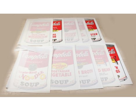 10x Design Andy Warhol.&nbsp;Campbell's Soup II.&nbsp;10x Lithograph on paper.&nbsp;Dimensions: H 90 x W 58 cm.&nbsp;In good 