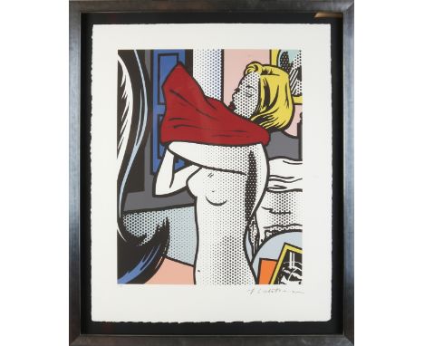 Roy Lichtenstein.&nbsp;Half-naked woman gets dressed.&nbsp;No.&nbsp;7/199.&nbsp;Lithograph on paper.&nbsp;Dimensions: H 72 x 