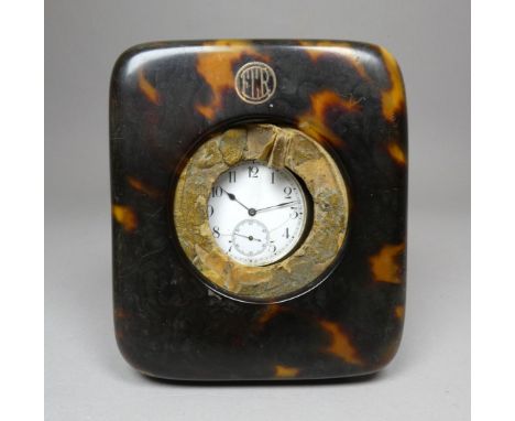 A silver cased Omega open face pocket watch - the enamel dial set out with Arabic numerals and a subsidary second dial, toget