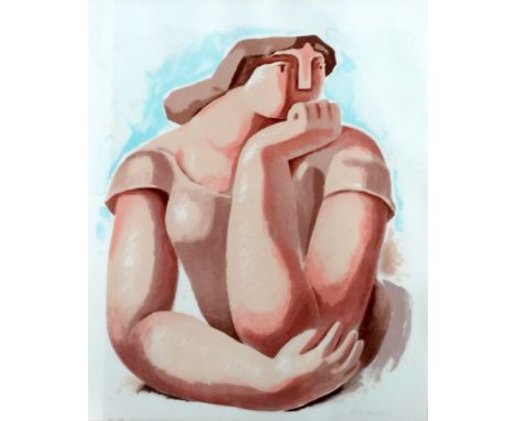 # Mary AUDSLEY (1919-2008) Figure Study Silk screen print Signed and inscribed to Tim and Martin Artist's proof Framed and gl