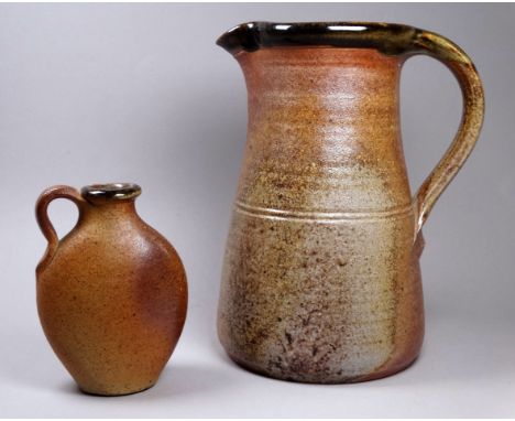 John LEACH (1939-2021) - for Muchelney Pottery a small ovoid flask, impressed Muchelney to base, height 12cm, together with a
