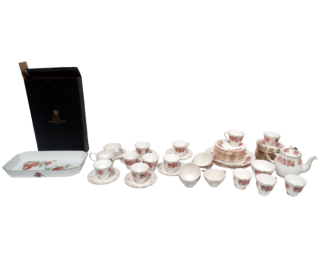 A Royal Stafford coffee service - 'Fragrance' pattern, of six place settings including coffee pot, milk jug and sucrier, toge